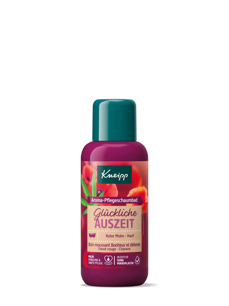 Kneipp Aroma, aditiv de baie cu uleiuri naturale din mac roșu și cânepă, pentru o senzație de piele moale și netedă, 100 ml