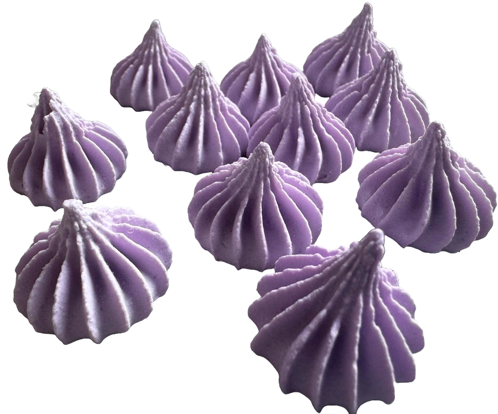 Lot de 11 décorations comestibles en meringue, Violet