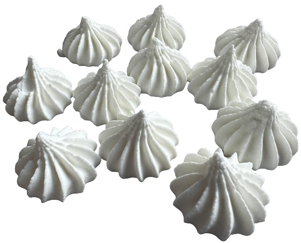 Lot de 11 décorations comestibles en meringue, Blanc