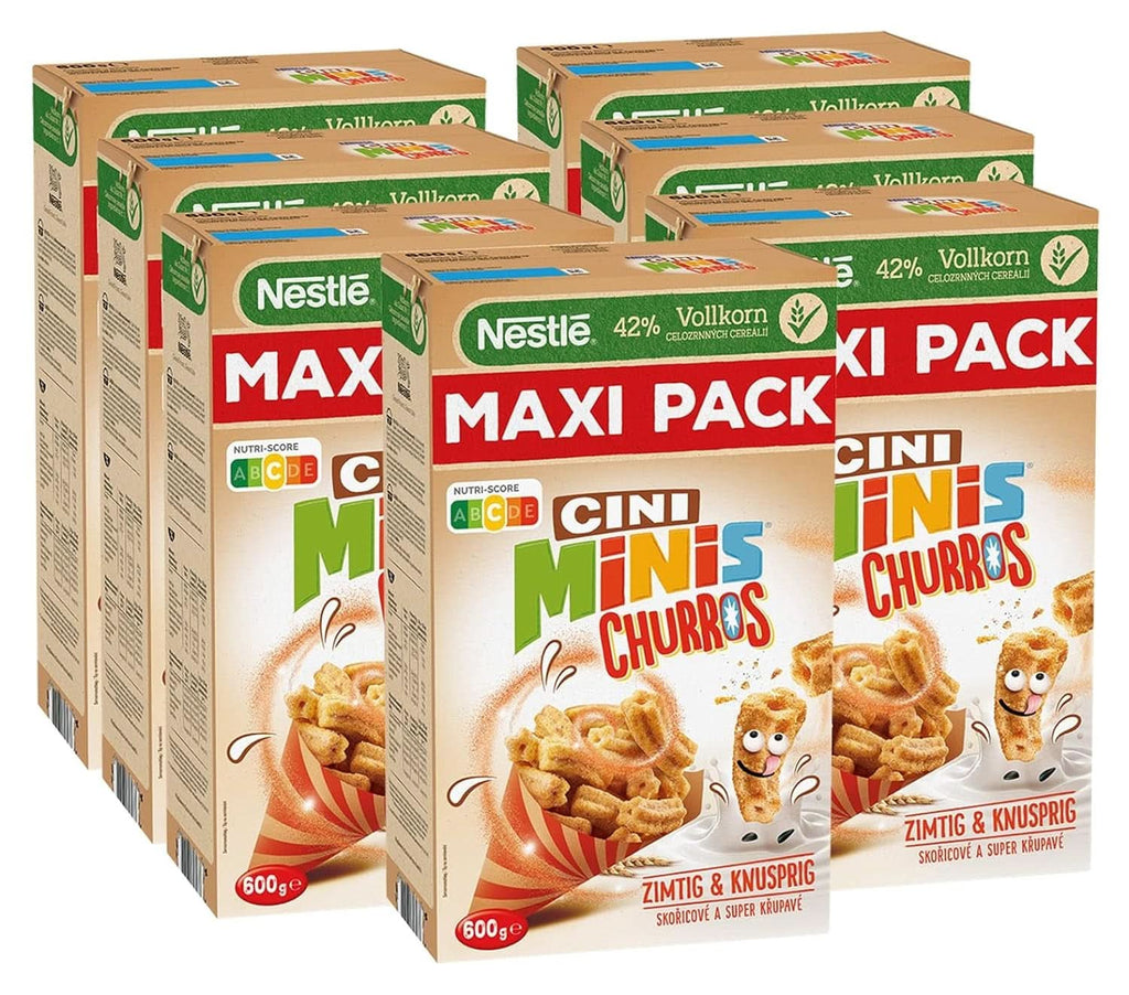 CINI MINIS Churros cereale pentru micul dejun cu 42% făină integrală, 360 grame