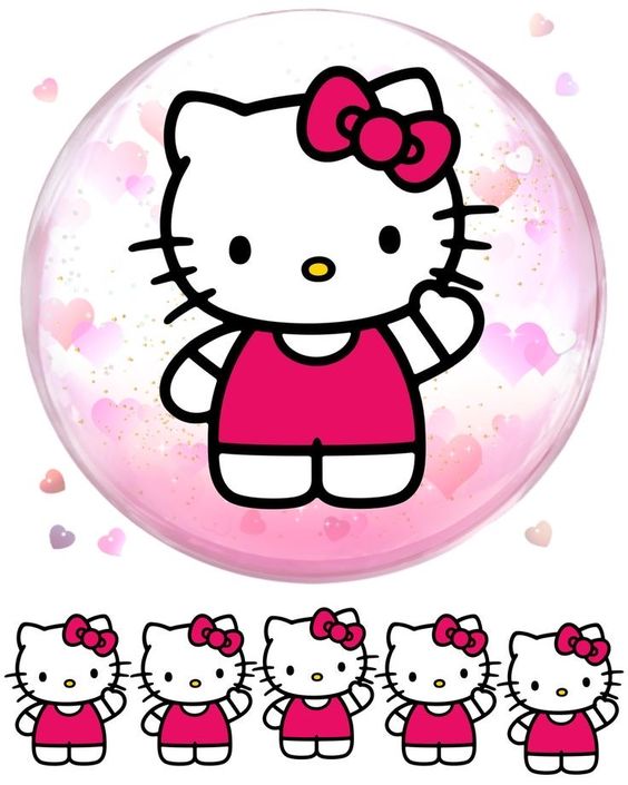 Imagine comestibila, vafa sau icing, format A4, Hello Kitty - Naty Shop 