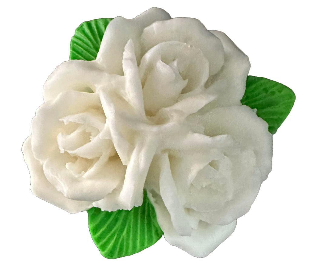 Decoratiune comestibila din zahar, Buchet de trandafiri albi - Nati Shop