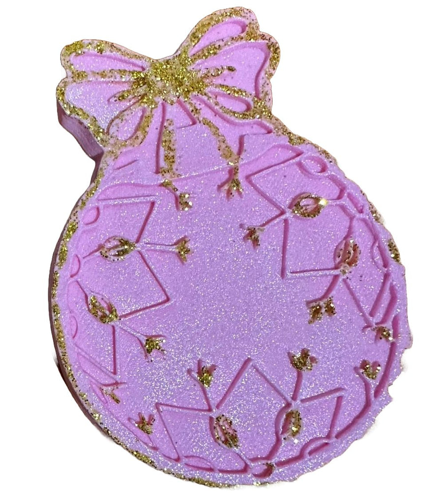 Decoratiune comestibila din zahar, Glob de brad, roz - Nati Shop