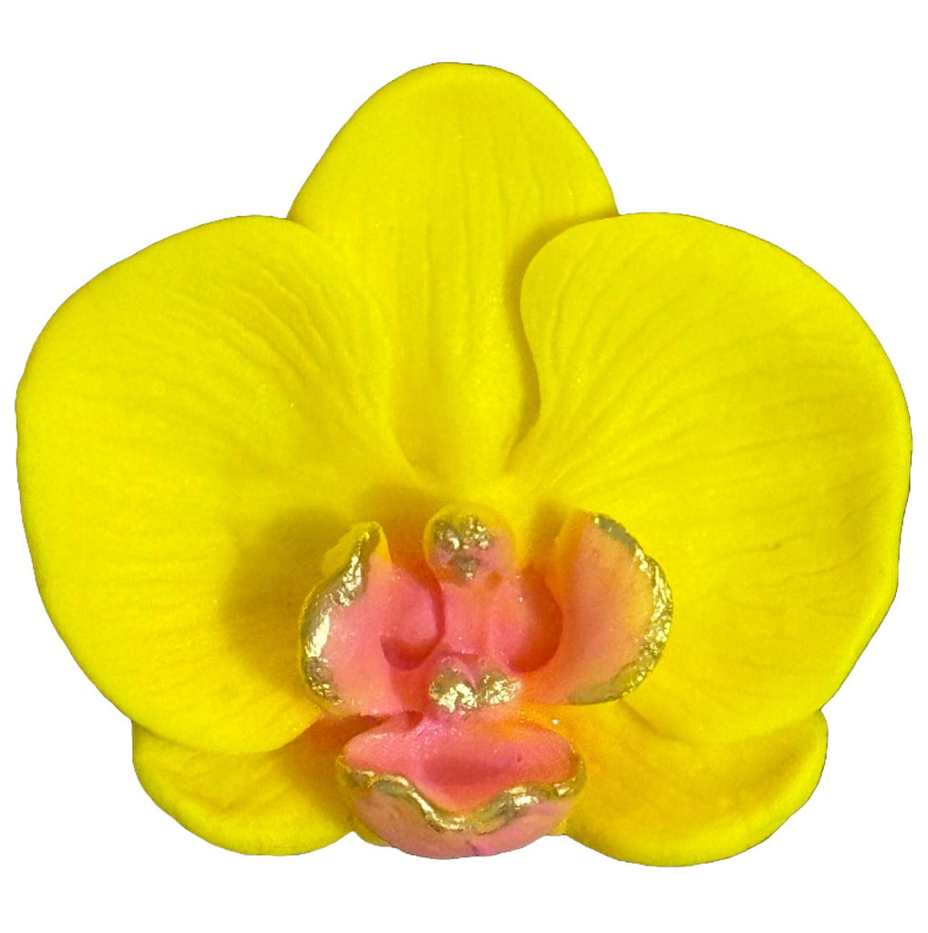 Decoratiune comestibila din zahar, Orhidee galbena - Nati Shop