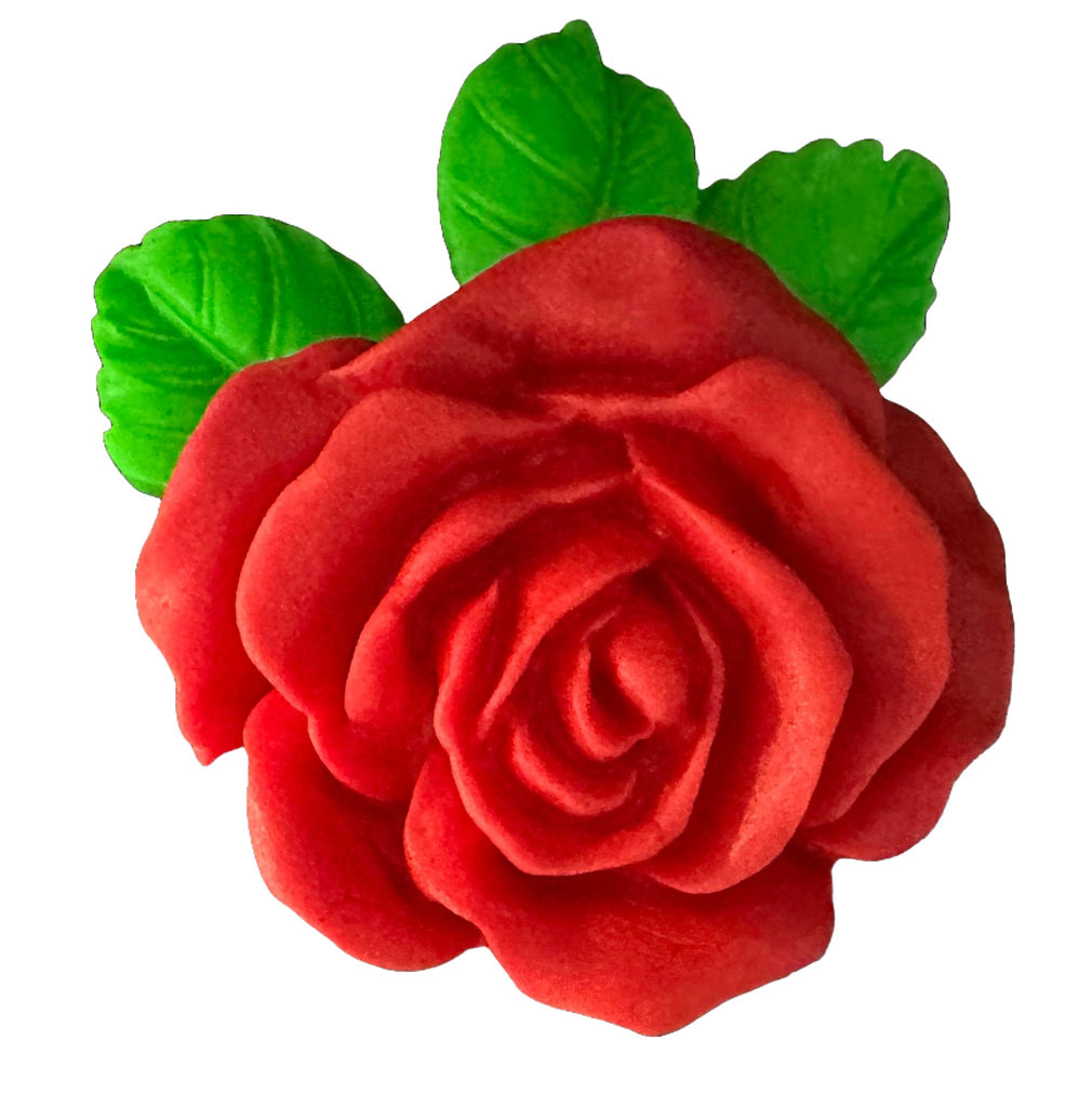 Decoratiune comestibila din zahar, Trandafir rosu - Nati Shop